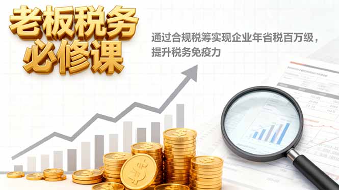 老板税务必修课,通过合规税筹实现企业年省税百万级,提升税务免疫力-青禾学社