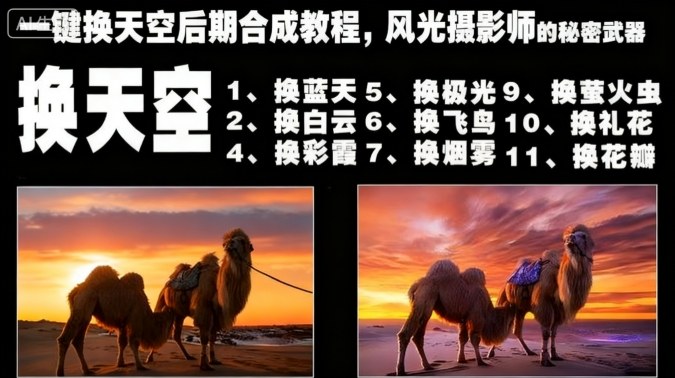 一键换天空后期合成教程,风光摄影师的秘密武器-青禾学社