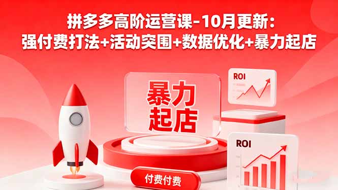 拼多多高阶运营课-10月更新:强付费打法+活动突围+数据优化+暴力起店-青禾学社