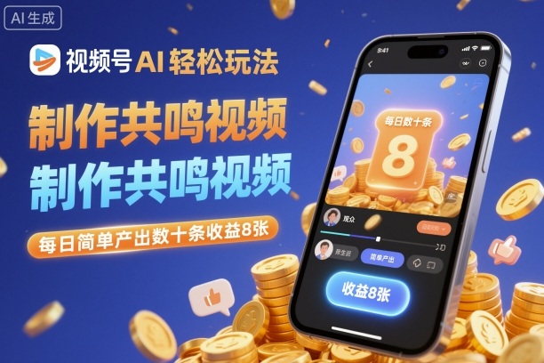视频号AI轻松玩法,制作共鸣视频,每日简单产出数十条收益8张-青禾学社