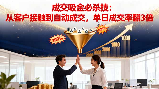 吸金成交营销必杀技：从客户接触到自动成交，单日成交率翻3倍-青禾学社