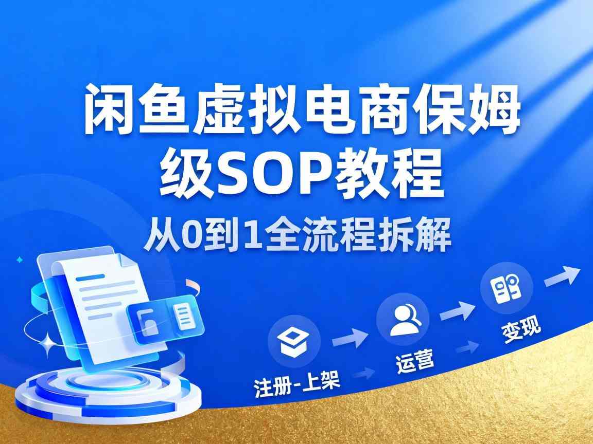 闲鱼虚拟电商,月入轻松过1W,保姆级SOP教程-青禾学社
