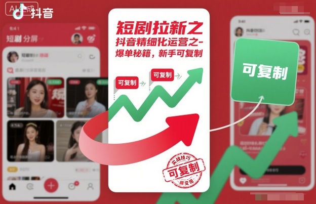短剧拉新之抖音精细化运营之爆单秘籍,新手可复制-青禾学社