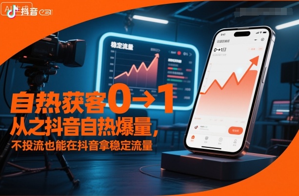 自热获客从0到1之抖音自热爆量，不投流也能在抖音拿稳定流量-青禾学社