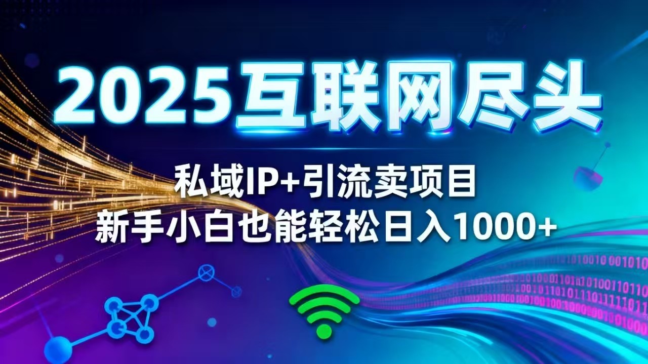 2025网创尽头王炸项目!私域 IP + 精准引流,新手小白在家躺赚日入 1000+-青禾学社