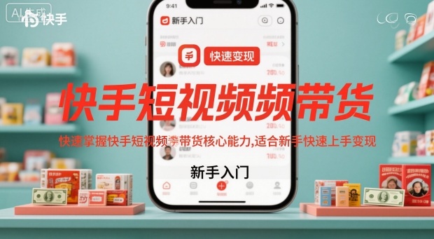 快手短视频带货，快速掌握快手短视频带货核心能力，适合新手快速上手变现-青禾学社