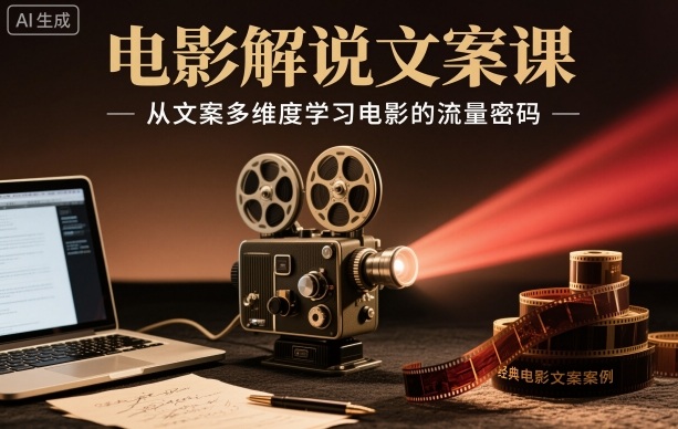电影解说文案课,从文案多维度学习电影的流量密码-青禾学社