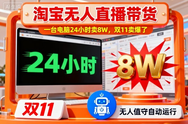 淘宝无人直播带货,一台电脑214小时卖8W,双11卖爆了【揭秘】-青禾学社