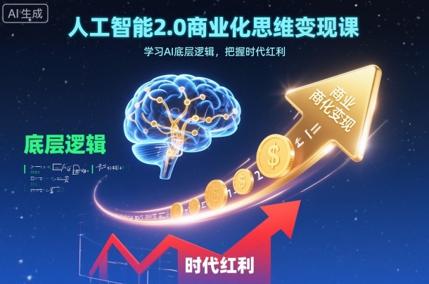 人工智能2.0商业化思维变现课,学习AI底层逻辑,把握时代红利-青禾学社