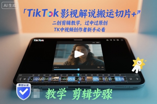 TikTok影视解说搬运切片+二创剪辑教学,过中过原创,TK中视频创作者新手必看-青禾学社
