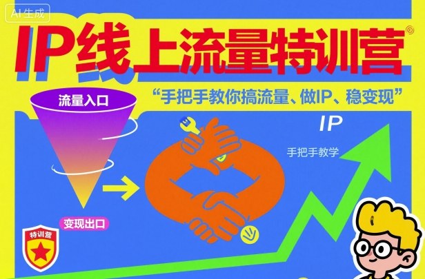 IP线上流量特训营,手把手教你搞流量、做IP、稳变现-青禾学社