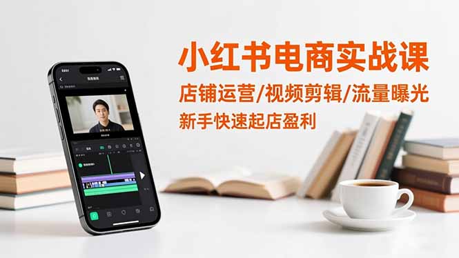 小红书电商实战课:店铺运营/视频剪辑/流量曝光,新手快速起店盈利-青禾学社