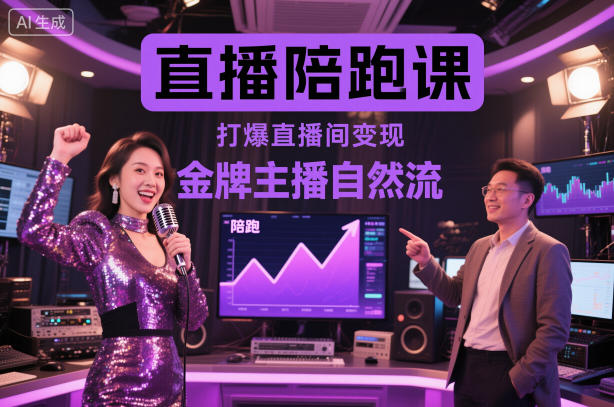直播陪跑课,金牌主播自然流打爆直播间,复制高变现玩法-青禾学社