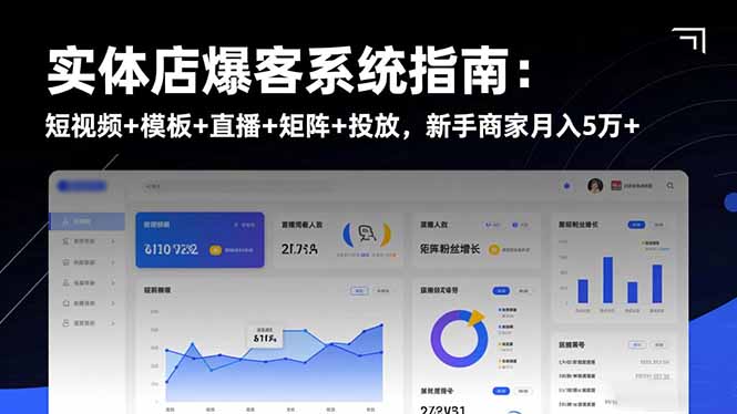 实体店爆客系统指南:短视频+模板+直播+矩阵+投放,新手商家月入5万+-青禾学社