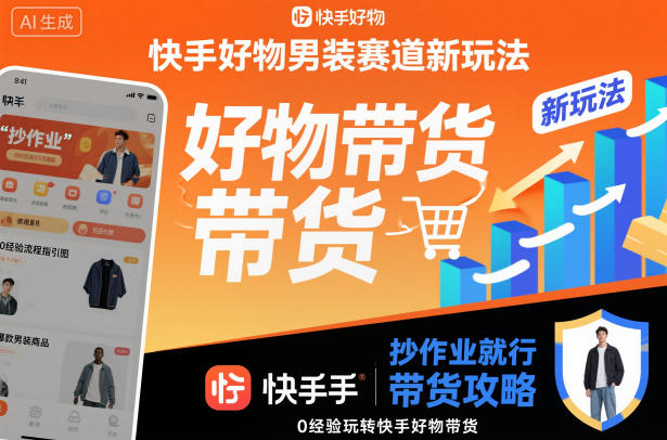 快手好物男装赛道新玩法，抄作业就行，0经验玩转快手好物带货-青禾学社