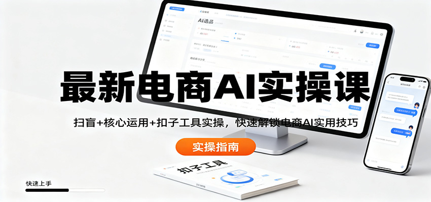 最新电商AI实操课：扫盲+核心运用+扣子工具实操，快速解锁电商AI实用技巧-青禾学社
