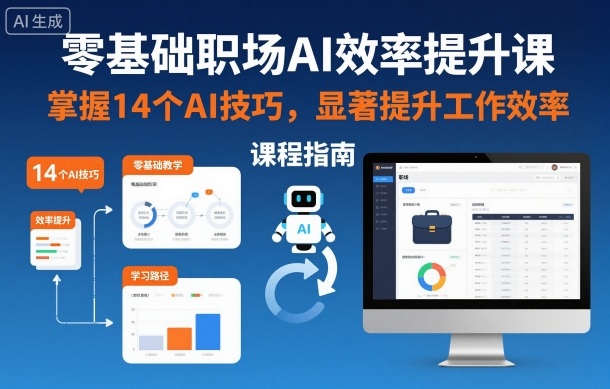 零基础职场AI效率提升课,掌握14个AI技巧,显著提升工作效率-青禾学社