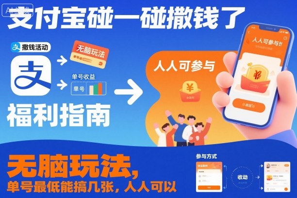 支付宝碰一碰撒钱了，无脑玩法，单号最低能搞几张，人人可以撸【揭秘】-青禾学社
