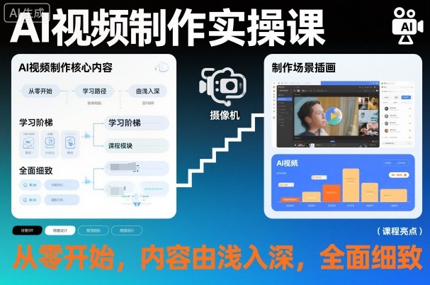 AI视频制作实操课,从零开始,内容由浅入深,全面细致-青禾学社
