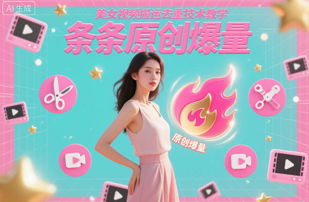 美女视频搬运去重技术教学,条条原创爆量-青禾学社