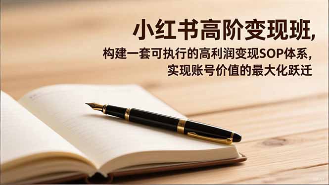 小红书高阶变现班,构建一套可执行的高利润变现SOP体系,实现账号价值的最大化跃迁-青禾学社