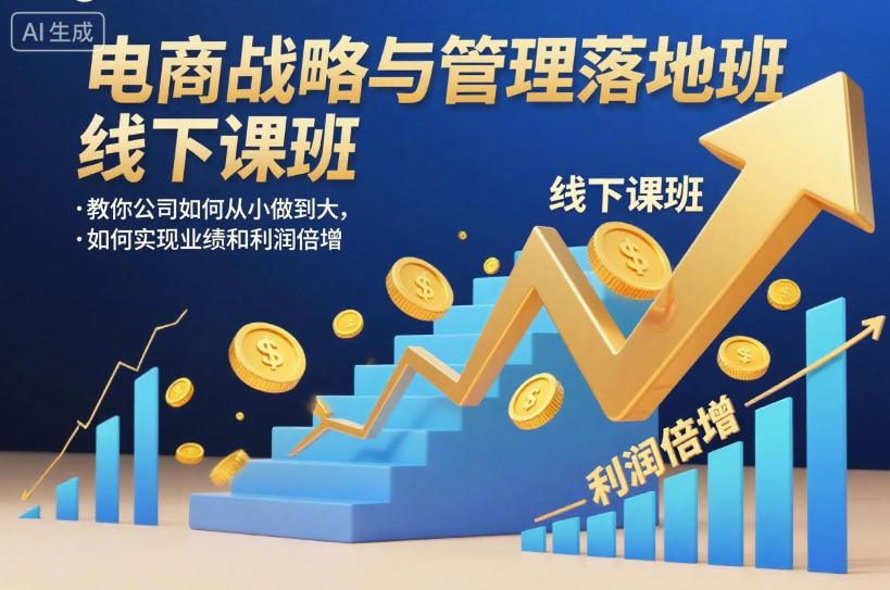 电商战略与管理落地班线下课，教你公司如何从小做到大，如何实现业绩和利润倍增【录音】-青禾学社