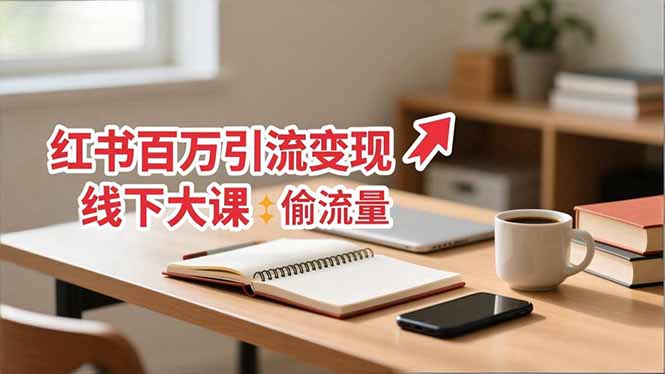 小红书百万引流变现-11月线下大课:分享从0到百万引流路径,手把手教偷流量、拿结果-青禾学社