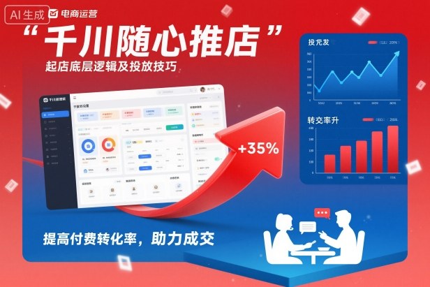 千川随心推起店底层逻辑及投放技巧，提高付费转化率，助力成交-青禾学社
