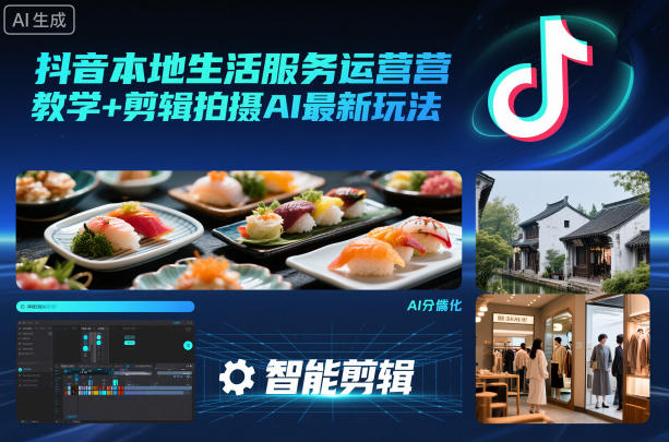 抖音本地生活服务运营教学+剪辑拍摄AI最新玩法-青禾学社