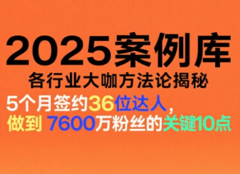 2025案例库,收录各行业大咖的方法论,各行业大咖方法论揭秘-青禾学社