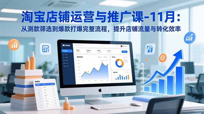 淘宝店铺运营与推广课-11月:从测款筛选到爆款打爆完整流程,提升店铺流量与转化效率-青禾学社