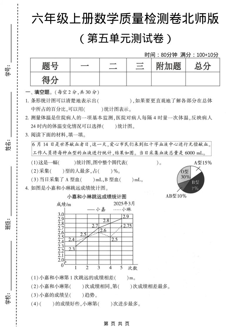 六年级上数学第五单元测试卷《北师版》2-青禾学社