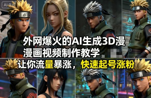 外网爆火的AI生成3D漫画视频制作教学，让你流量暴涨，快速起号涨粉！-青禾学社