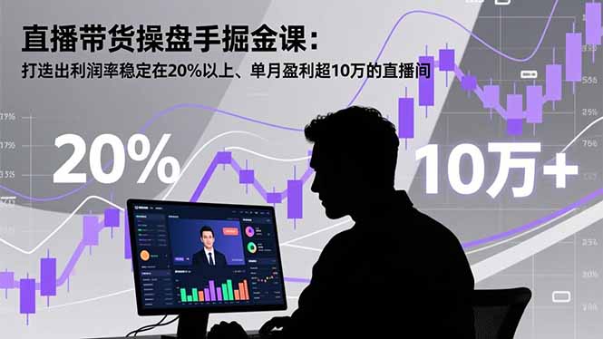 直播带货操盘手掘金课：打造出利润率稳定在20%以上、单月盈利超10万的直播间-青禾学社
