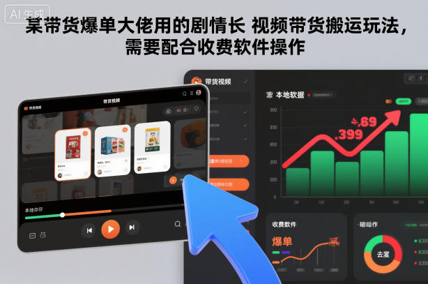 某带货爆单大佬用的剧情长视频带货搬运玩法，需要配合收费软件操作-青禾学社