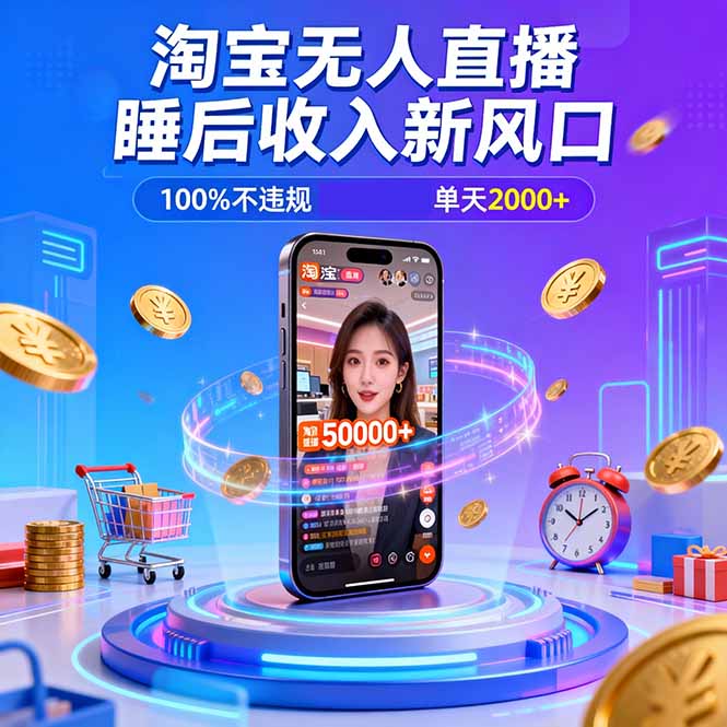 淘宝无人直播，不违规不封号，直播100小时卖了5万，年底旺季！-青禾学社