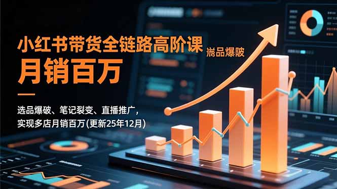 小红书带货全链路高阶课，选品爆破、笔记裂变、直播推广，实现多店月销百万(更新25年12月-青禾学社