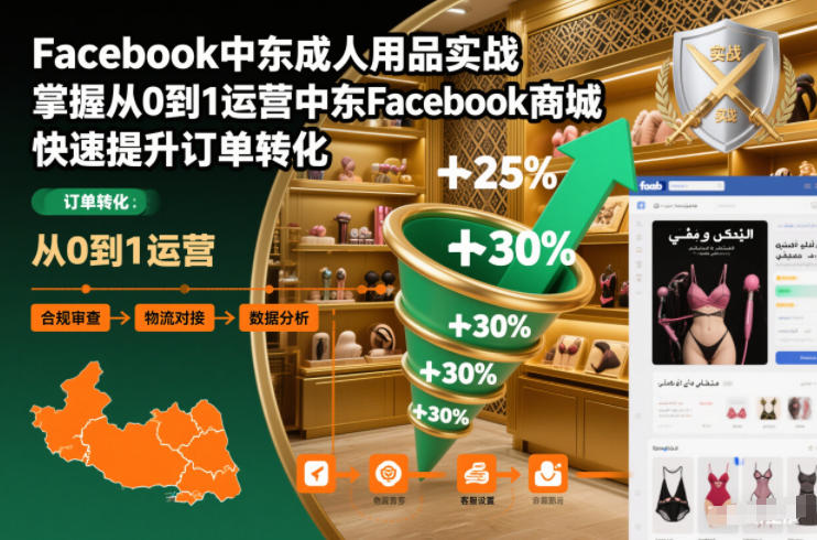 Facebook中东成人用品实战，掌握从0到1运营中东Facebook商城，快速提升订单转化-青禾学社