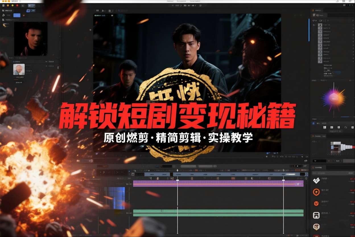 短剧拉新之原创燃剪精简剪辑实操课，解锁短剧变现秘籍-青禾学社