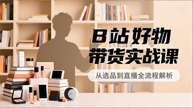 B站好物带货实战课，账号定位、选品拍摄、运营变现，全流程教学，实现UP主月入过万-青禾学社