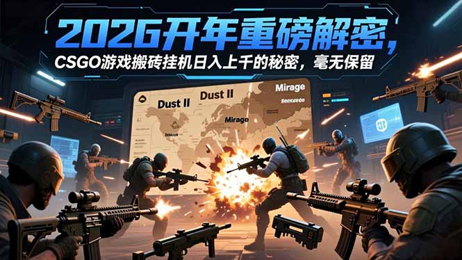 2026开年重磅解密，CSGO游戏搬砖挂机日入上千的秘密，毫无保留-青禾学社