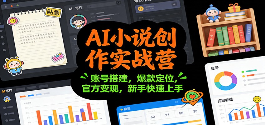 AI小说创作实战营：账号搭建，爆款定位，官方变现，新手快速上手-青禾学社