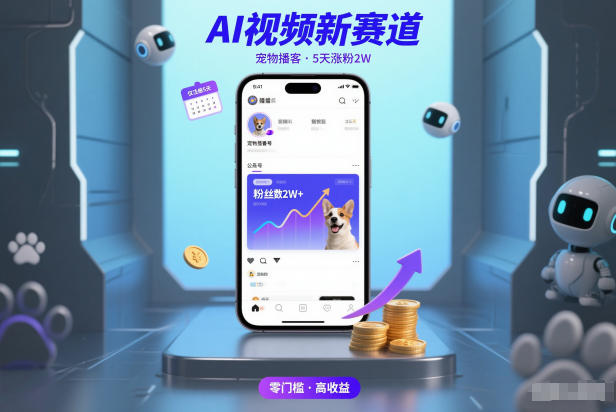 AI视频新赛道，宠物播客仅注册5天涨粉2W，收益非常可观-青禾学社