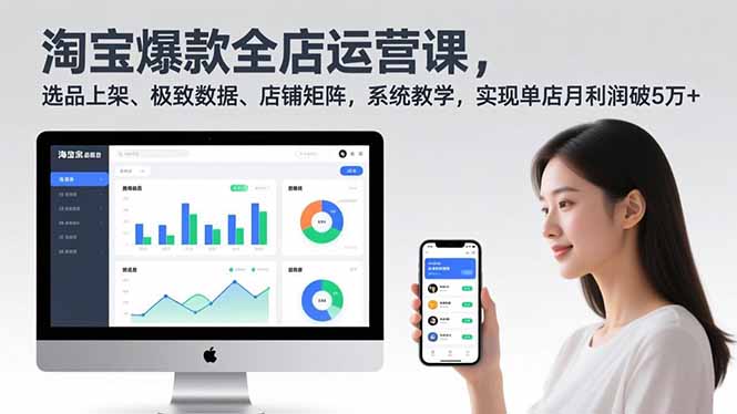 淘宝爆款全店运营课2.0，选品上架、极致数据、店铺矩阵，系统教学，实现单店月利润破5万+-青禾学社