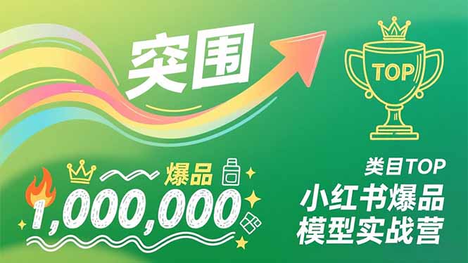 小红书爆品模型实战营，从新品突围到成为类目TOP，可复制路径，打造多个营收百万级爆品-青禾学社