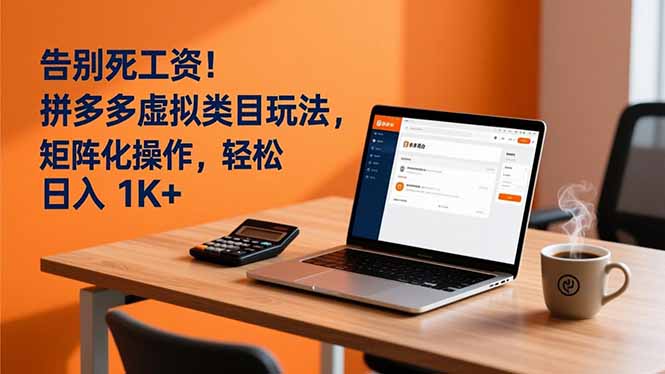 告别死工资！拼多多虚拟类目玩法，矩阵化操作，轻松日入 1K+-青禾学社