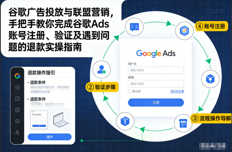 谷歌广告投放与联盟营销，手把手教你完成谷歌Ads账号注册、验证及遇到问题的退款实操指南-青禾学社