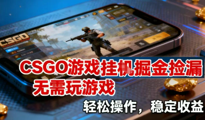 CSGO游戏挂G掘金捡漏，不需要玩游戏，操作简单，收益稳定【揭秘】-青禾学社