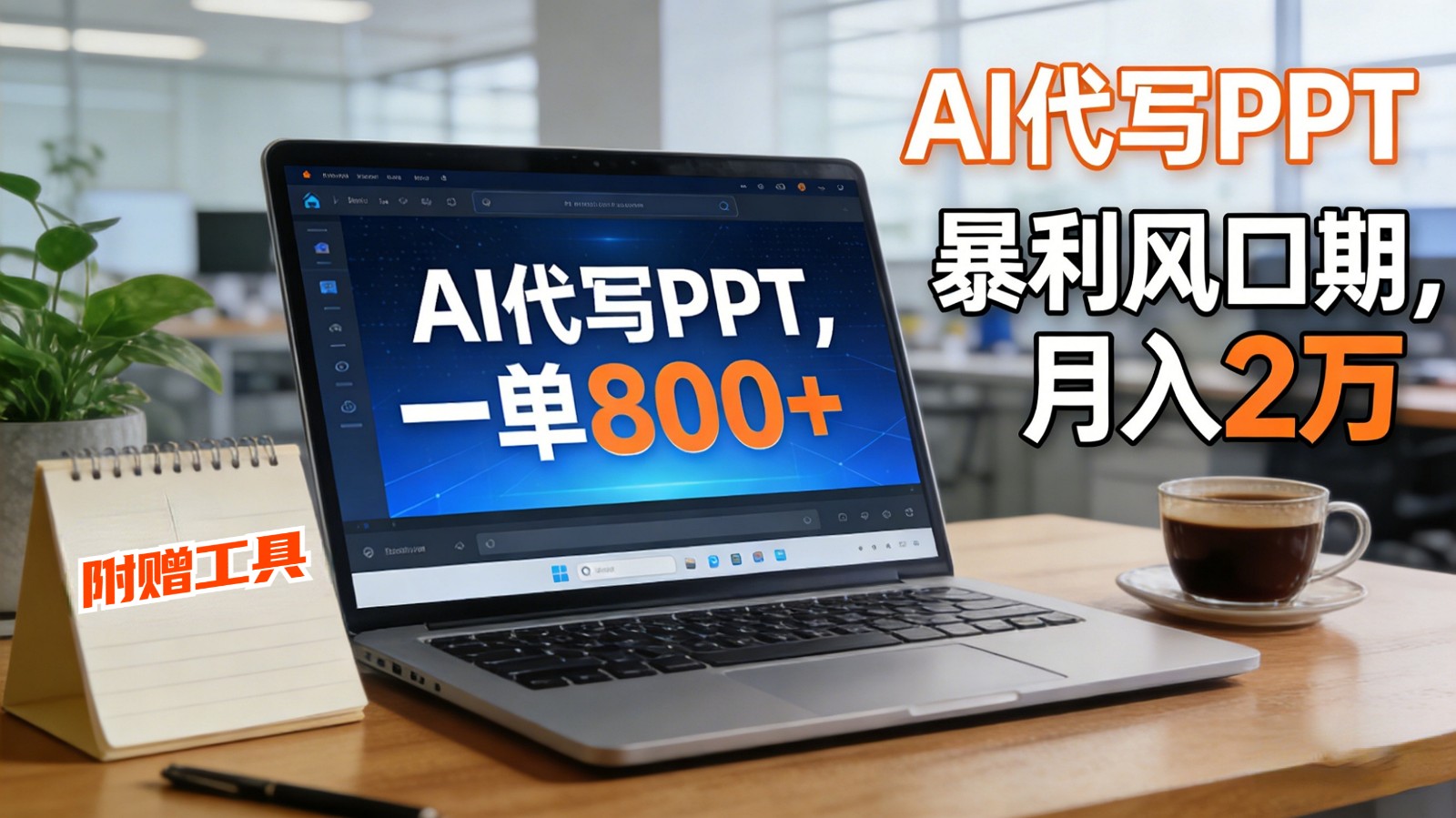 AI 代写做 PPT！一单狂赚 800+，风口期月入 2 万(工具 + 提示词直接送)-青禾学社