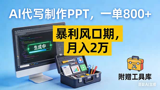 AI代写制作PPT，一单800+， 暴利风口期，月入2万【附工具】-青禾学社
